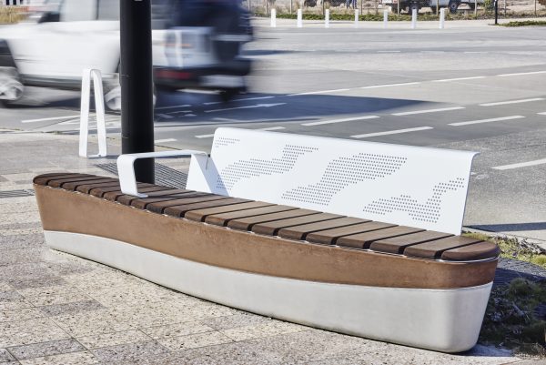 aura city backed bench
